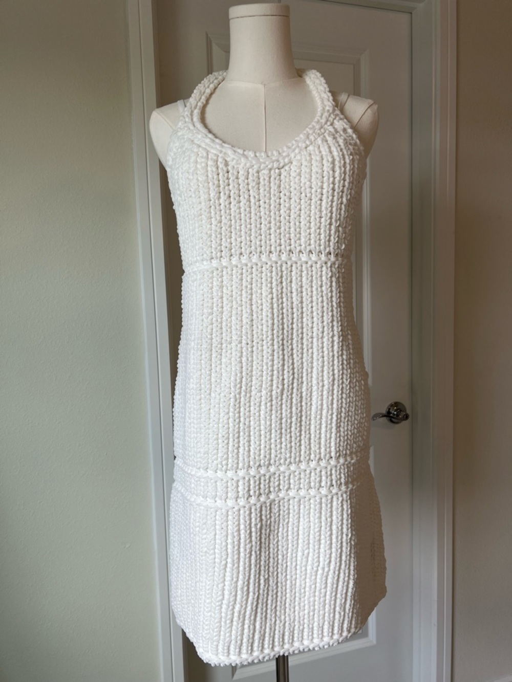Jacquemus White Knit Mini Dress